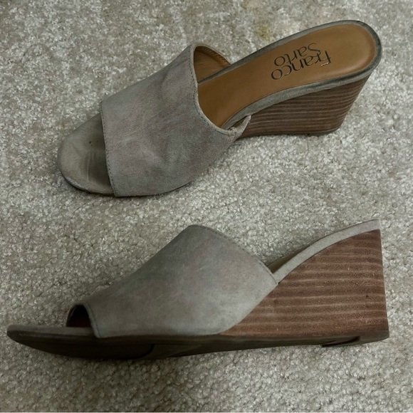 Franco Sarto Beige Wedge Sandals, Size 6,5 - Picture 3 of 6